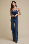 Flared Denim Jumpsuit